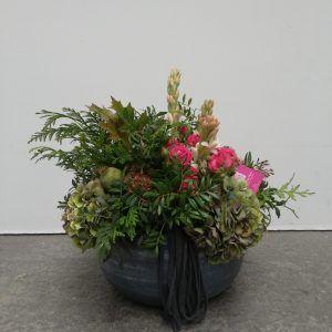Centro Base cerámica con flores