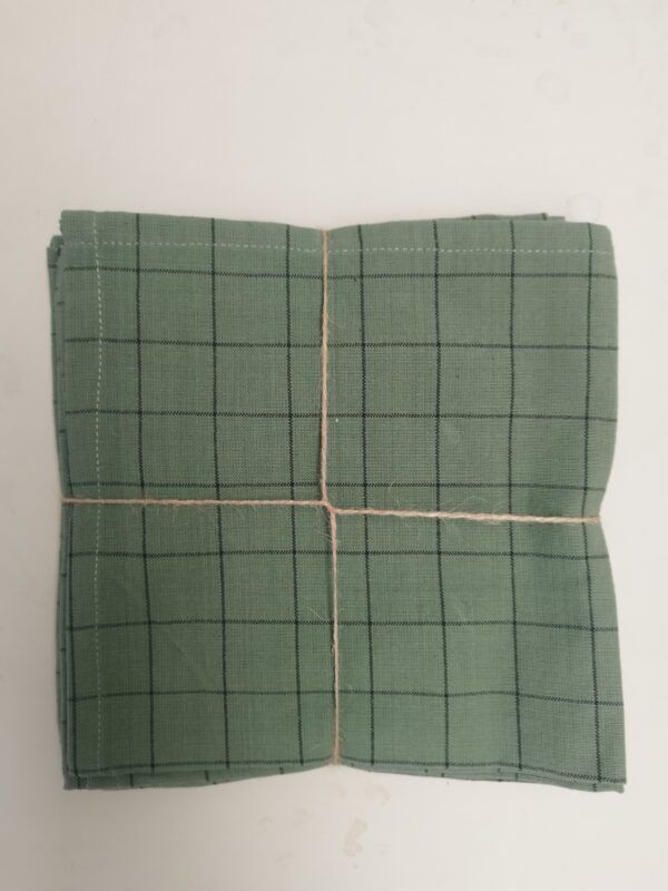 Pack 4 servilletas verde cuadros